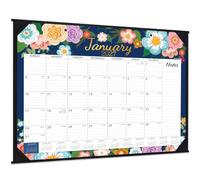 Calendrier de bureau 2026 - Grand calendrier de bureau 2026, janvier 2026 à décembre 2026, 55,9 x 43,2 cm, calendrier 2026 12 mois avec protections d'angle, sous-main, liste de choses à faire et notes