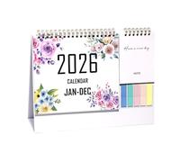 Calendrier de bureau 2026, janvier à décembre 2026, 20 x 7,68 x 0,39 cm, avec grands blocs, organiseur ligné pour liste de choses à faire, fournitures de bureau au design moderne, agenda pour l'école
