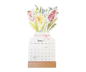 Calendrier de Bureau 2026,Mini Calendrier Desktop Décoratif Floral à Poser | Organisateur Décoratif pour Emploi du Temps | Planificateur de Schedule