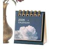 Calendrier de bureau 2026 : mini planificateur de mensuel, mini calendrier de bureau, organisateur de programmation compact, écran de table portable | Fête des pères Noël