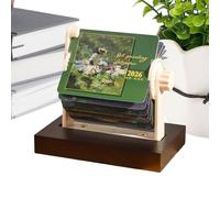 Calendrier De Bureau 2026 - Mini Planificateur Rotatif Mécanique | Écran De Bureau D’art De Peinture De Renommée Mondiale | Accessoire De Retournement De Page À Manivelle | Décor Esthétique Pour Le Bu