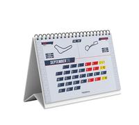Calendrier de bureau 2026 Motorsport A5 - Agenda pratique de la saison Formule avec graphiques de piste de course, dates du Grand Prix et section de typage des résultats, papier premium 300 g/m²