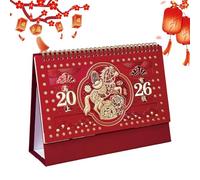 Calendrier de Bureau 2026 | Nouvel An Chinois avec Espace pour Notes,Calendrier De Bureau Du Nouvel An Chinois,Pour Salon Salle à Manger Chambre Étudiants Adultes Ados Amis