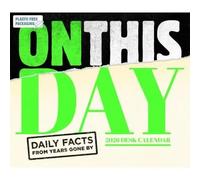Calendrier de bureau 2026 « On This Day » - Événements historiques quotidiens - Vert et blanc - Papier recyclable - Faits quotidiens et dates