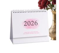 Calendrier de bureau 2026 - Papier 7,48 x 16,3 pouces - Organiseur monétaire | Design compact pour une planification , calendrier de bureau pour enseignants, étudiants, familles, maison