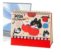 Calendrier de bureau 2026 - Planificateur à spirales avec motif - 12 mois - Calendrier animal | Pour planifier la décoration, l'organisation de la maison, de la chambre ou de l'étude