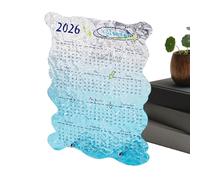 Calendrier de bureau 2026 - Planificateur acrylique transparent artistique - Calendrier mensuel 12 mois - Organiseur quotidien pour décoration de maison, d'étude et de chambre