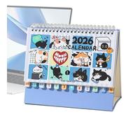 Calendrier De Bureau 2026 | Planificateur Avec Pour Chatons, Calendrier Cartonné Des Animaux De 12 | Pour La Maison École Salle Étude Planification Et Décoration