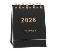 Calendrier de bureau 2026 - Planificateur de table compact | Ornement décoratif avec grille mensuelle, planificateur quotidien et hebdomadaire pour étude et organisation à la maison pour étudiants ou