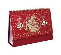 Calendrier de bureau 2026 - Planificateur de table mensuel, organisateur de date de bureau, disposition traditionnelle du Nouvel An lunaire | Calendrier portrait classique en papier pour étudiants