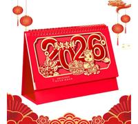 Calendrier De Bureau 2026 Planificateur Mensuel Chinois | Année du Cheval Petit Planificateur de Table Pour Table Étagère Chambre Maison Étude Planification Année propice du cheval