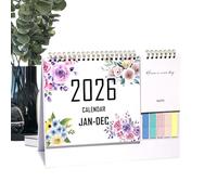 Calendrier de bureau 2026 - Planificateur mensuel esthétique pour l'organisation du bureau | Papier épais anti-bavure d'encre avec sections de liste de choses à faire et dos robuste pour bureaux
