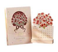 Calendrier de bureau 2026 - Planificateur mensuel hebdomadaire quotidien Roses | Décoration de pont de calendrier vintage 2026 pour la planification, appartement de dortoir d'étudiant d'école