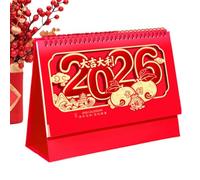 Calendrier De Bureau 2026 Planificateur Mensuel pour le Nouvel An | Calendrier de Bureau pour l'Année du Cheval Pour Table Étagère Chambre Maison Étude Planification Vacances Fête