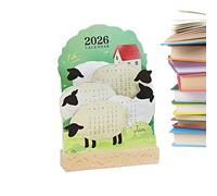 Calendrier de bureau 2026, planificateur quotidien mensuel, calendrier de bureau avec animaux de dessin animé, calendriers avec dates 2026, accessoires de bureau, vacances, Nouvel An pour la maison
