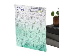 Calendrier de bureau 2026 - Planner artistique en acrylique transparent pour 12 mois, pour école, chambre, étude, planification, décoration et organisation