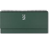 Calendrier De Bureau 2026, Semainier À Poser 30 X 10,5 Cm, 1 Semaine Sur 2 Pages (Format Horizontal), Reliure Spiralée Métal, Support Rigide Chevalet, Multilingue (Vert)