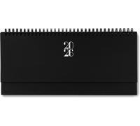 Calendrier De Bureau 2026, Semainier À Poser 30 X 10,5 Cm, 1 Semaine Sur 2 Pages (Format Horizontal), Reliure Spiralée Métal, Support Rigide Chevalet, Multilingue (Noir)