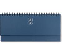 Calendrier De Bureau 2026, Semainier À Poser 30 X 10,5 Cm, 1 Semaine Sur 2 Pages (Format Horizontal), Reliure Spiralée Métal, Support Rigide Chevalet, Multilingue (Bleu)