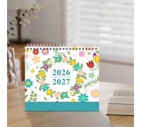 Calendrier de bureau 2026, semainier et jour 18 mois avec notes, motifs de plantes, planificateur, décoration de bureau | Pour la maison, le bureau, l'école, le calendrier, le calendrier scolaire, la