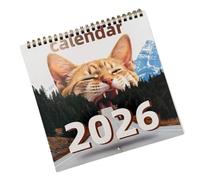 Calendrier de bureau 2026 sur le thème des chatons à double spirale, calendrier mural à suspendre sur 12 mois de janvier à décembre pour l'organisation du plan