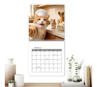 Calendrier de bureau 2027 12 mois à avec planificateur d'animaux | Calendrier de bureau en forme de chat pour planifier l'organisation de la planification décoration de la maison, du bureau