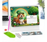 Calendrier de bureau 2027 à faire soi-même, motif animal, strass, peinture