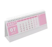 Calendrier de Bureau 2027 à Pied, Pages Papier Verticales, Rose | Format Mensuel, Espace de Revue, Planning Hebdomadaire, Feuilles Résistantes aux Déchirures Traces