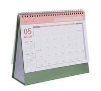 Calendrier de Bureau 2027 à Spirale, Support à Pied, Papier Vert | Vue Mensuelle, Grands Chiffres et Repères de Date, Section Notes, Usage Bureau et Planification la Cuisine
