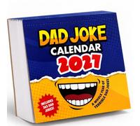 Calendrier de bureau 2027 avec inscription « Dad Jokes » - Calendrier | 365 blagues de papa avec des dates britanniques. Cadeau de Père Noël secret pour papa, anniversaire, Noël et bureau.