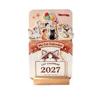 Calendrier de bureau 2027 avec motif chat - Mini calendrier de bureau