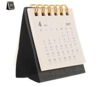 Calendrier de Bureau 2027 Compact Noir, Format Mini Portable Minimaliste | Papier, Vue Mensuelle Claire Repères Hebdomadaires et W nd, pour Bureau, Étudiants et Employés