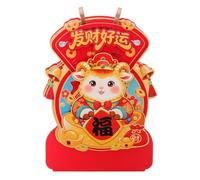 Calendrier de Bureau 2027 en Papier, Année Chèvre, Festif | Rouge Éclatant, Pages Mensuelles et Planning Lunaire Chinois, Placement Polyvalent pour École ou Espace Professionnel