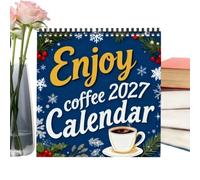 Calendrier De Bureau 2027 Épais Janv-Déc Café Grandes Cases | Calendrier 2027 Décor Mural 12 Mois Pour maison bureau école dortoir univ rdv académique étudiant prof