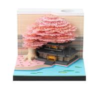 Calendrier de bureau 3D ，2025 avec lumières LED, Bloc mémo 3D， cabane d'arbre 3D, calendrier 2025 détachable, cadeau pour Noël, Thanksgiving, anniversaire