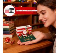 Calendrier De Bureau 3D 2026 | Carnets Créatifs 3D du Père Noël,Bloc-Notes Adhésif Artistique pour Mémos | pour Noël Bureau à Domicile Vacances Voyage École Chambre Chambre d'Fête