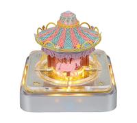 Calendrier de bureau 3D 2026 carrousel 3D détachable en papier sculpté Art bloc-notes Bloc-notes Cadeau pour Noël, pendaison de crémaillère, décoration de bureau (avec lumière LED)