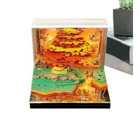 Calendrier de bureau 3D 2026 Creative 3D Paper Art Calendrier mémo avec couverture en acrylique | Décoration de bureau visuel pour la maison, organiseur mensuel 2025