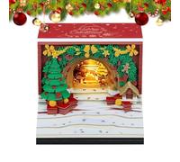 Calendrier de bureau 3D | Bloc-notes 3D pour décoration de Noël, décoration d'intérieur avec lumières LED pour maison, dortoir, appartement, chambre, salon, bureau, école, adultes et