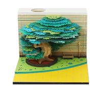 Calendrier de bureau 3D - Calendrier des arbres créatifs 2026 PAD MEMO, papeterie décorative Supply Office, conception de bloc-notes artistique | Idée de cadeau de vacances amusant pour le dort