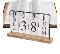 Calendrier de bureau à bascule perpétuel en bois, affichage de la Date et d