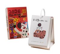 Calendrier De Bureau À Colorier 2026,Éphéméride de Bureau Esthétique et Planificateur | Planificateur de coloriage DIY | Pour la Maison, le, le Dortoir, l'Appartement, la Chambre, l'École, la