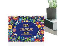 Calendrier de bureau à fleurs, calendrier de bureau à fleurs 2025 - Calendrier de bureau décoratif avec calendrier de bureau créatif, accessoire de bureau