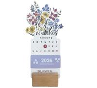 Calendrier de bureau à fleurs décoratives 2026, fleur en papier faite à la main pour le confort émotionnel et la décoration esthétique de noël