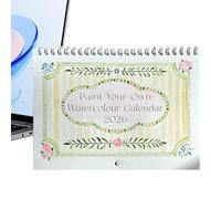 Calendrier de bureau | Agenda mensuel pour décoration de la maison | dessin à peinture florale pour le planificateur, pour les amateurs d'art cadeau anniversaire amis studio maison nouveau salon