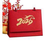 Calendrier de bureau Année du cheval chinois, outil de planification 12 pour l'organisation 2026 - Calendrier mensuel thématique Année du cheval | Pour maison, bureau, hôtel, école, professionnels