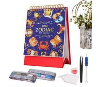 Calendrier de Bureau Art de Gemmes | Kit de Peinture de Calendrier de Bureau Debout 2026 - Ornements de Planificateur Mensuel pour Débutantes Femmes Adolescents Adultes Noël Vacances Table Anni