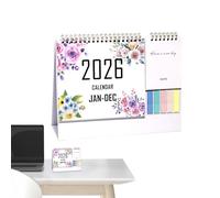 Calendrier de Bureau - Calendrier de Bureau Janv-Déc 2026,Planificateur Mensuel de 12 Mois avec Grands Blocs Quadrillés pour Liste de Tâches, pour Maison, École, Appartement