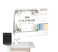 Calendrier de Bureau | Calendrier de Bureau Janv-Déc 2026,Planificateur Mensuel de 12 Mois avec Grands Blocs Quadrillés pour Liste de Tâches, pour Maison, École, Appartement