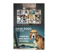 Calendrier de bureau - Calendrier de vacances - Planificateur créatif 2026 avec chien de travail pour organiser la table, planifier le lieu de travail, amis, école, maison, famille